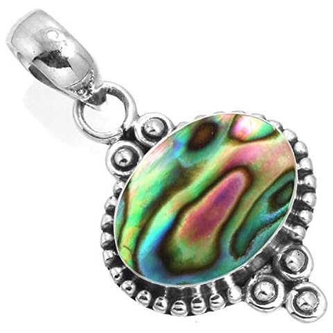 Jeweloporium Multicolor Abalone Shell Pendant Necklace Cover