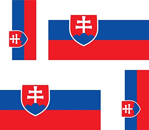 Akachafactory 4 x Autocollant Sticker Voiture Moto Valise pc Portable Drapeau Slovaquie slovaq