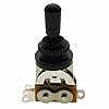 Dopro Guitar 3 Way Short-Frame Toggle Switch Pickup Selector Black with Brass Metal Black Tip (not Plastic Tip) for Les Paul Electric Guitars
