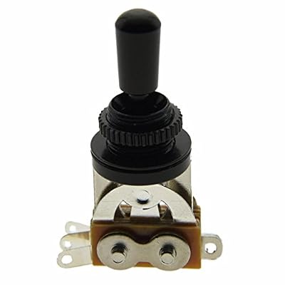 Dopro Guitar 3 Way Short-Frame Toggle Switch Pickup Selector Black with Brass Metal Black Tip (not Plastic Tip) for Les Paul Electric Guitars