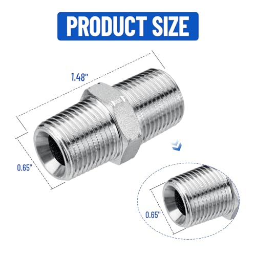 Image of 10 Pack Hydraulic Adapter Fitting: 3 /8 inch NPTF Male x 3 /8 inch NPTF Male