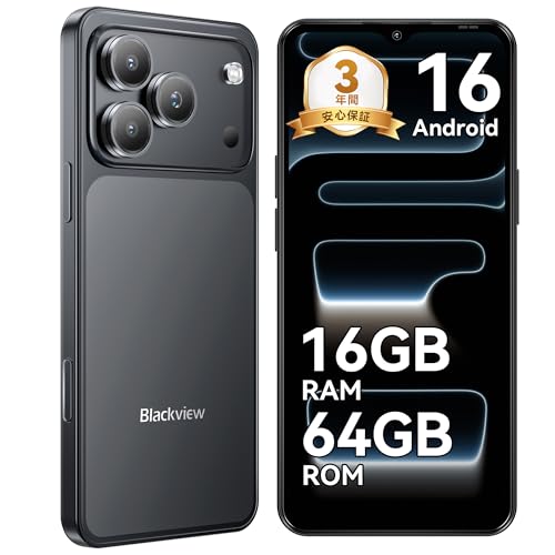 �yAndroid 16 �X�}�z�zBlackview Wave7C SIM�t���[ �X�}�z ���{�� Android 16���ځbDoke OS 5.0���ځbGemini AI�b16GB RAM+64GB ROM�i2TB�g���\�j�b6.56�C���`���ʁb13MP+