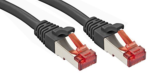 Câble réseau Cat.6 S/FTP Lindy cuivre 20m noir pour éliminer les parasites électriques