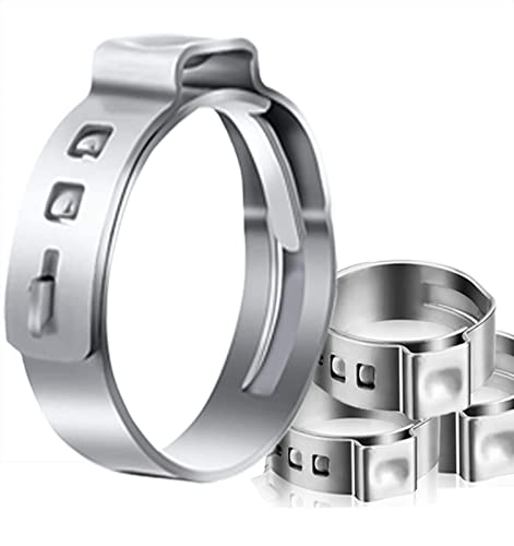 120 PCS 3/4 Inch 1/2 Inch PEX Cinch Clamps, 304 Stainless Steel PEX Fittings, PEX Crimp Rings for PEX Tubing Pipe Fitting Connection Tools