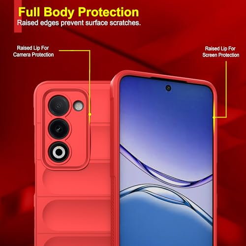 Image of Zapcase Back Case Cover for Oppo A5 5G | Compatible for Oppo A5 5G Back Cover | Liquid Silicon Magic Case with Camera Protection | Red