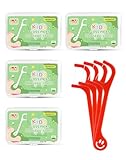 LAOYE Hilo Dental Niños 160 piezas de Arcos Dentales Hilo Dental con Mango Diseño Seguro y Divertido para Niños, Seda Dental Superfloss en 4 Cajas Portátiles, Limpieza Oral Suave Efectiva y Simple
