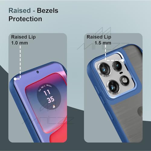 Image of MINTZZ Moto Edge 50 Pro Back Cover, Leather Design, Protective Cover with Camera Lens Protection, Premium Grip & Slim Fit Durable, Edge 50 Pro Case (Blue, Moto Edge 50 Pro)