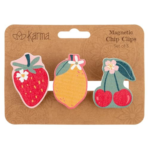 Pinces magnétiques fruits Karma : aimants frigo déco pour mémo