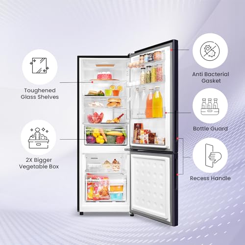 Image of Haier 237 L, 3 Star, 8 In 1 Convertible, Twin Inverter Technology, Frost Free Double Door Bottom Mount Refrigerator (HEB-243SI-P, Storm Inox)
