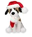WEIWEIDA avec Santa Hat Peluches Chien Marionnette en Peluche pour Enfants - Un Cadeau Parfait pour Le Jour de Noël en Cette Fête pour Les Bébés Beagle 20cm