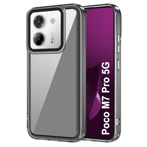 Image of Zapcase Back Case Cover for Poco M7 Pro 5G | Compatible for Poco M7 Pro 5G Back Cover | Case Cover with Camera Protection | (TPU + PC | Translucent Black)