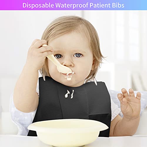 Annhua Black Dental Bibs Waterproof Patient Disposable Bib 13" X 18", Polyback Towel 3 Ply Tissue Tattoo Paper Napkins 60 Pcs For Dental Clinic, Tattoo Staion And Salon - Soft And Fluid Resistant #TOP6