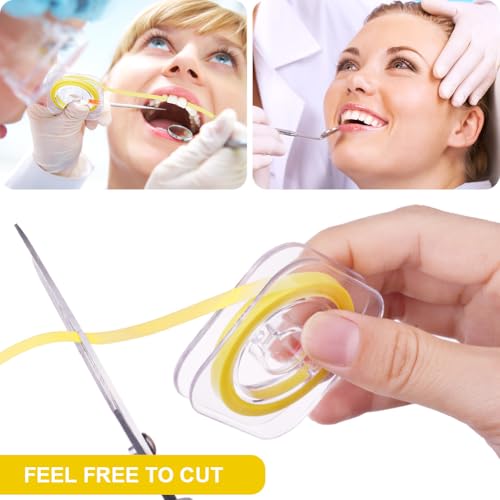 OFFCUP Zahn Schleifpapier, Dental Schleifstreifen Ultra-Fine 20μm Grit Size Interdental Schleifwerkzeuge, Dental Polierstreifen Tragbare Zahnschleifpapier zum Polieren von Zähnen (6mx4mm, Gelb)