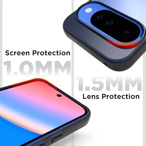 Image of RIGGEAR Shockproof Clear Hybrid Armor Back Cover Case for Google Pixel 10 / Pixel 10 Pro (Clear-Black Bumper and Transparent PC)