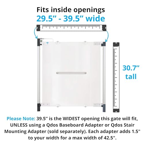 Image of Qdos Safety Crystal Designer Baby Safety Gate - Meets Tougher European Standards - Modern Design and Unparalleled Safety - Beauty & Safety Together at Last - Simple Installation | Hardware Mount