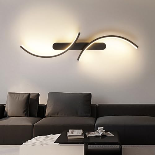 Luz de pared LED regulable de 60cm con diseño curvado moderno y control remoto 7
