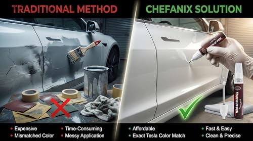 Touch Up Paint Pen for Tesla Model 3/Y/S/X (Stealth Gray(PN01))–Exact Color Match Car Paint Scratch Repair, 2-in-1 Brush & Pen, DIY Chip & Scratch Fix,Automotive Scratch Repair Pen by CHEFANIX - Image 7