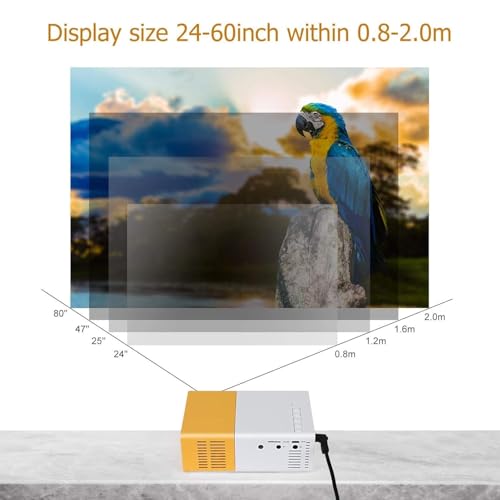 Image of Portable Mini Smart Projector Compatible with Android iOS Laptop firestick - 60 inch Projection | 1080P FHD Support | with HDMI & Remote (Black /Yellow /Blue - Subject to Availability)