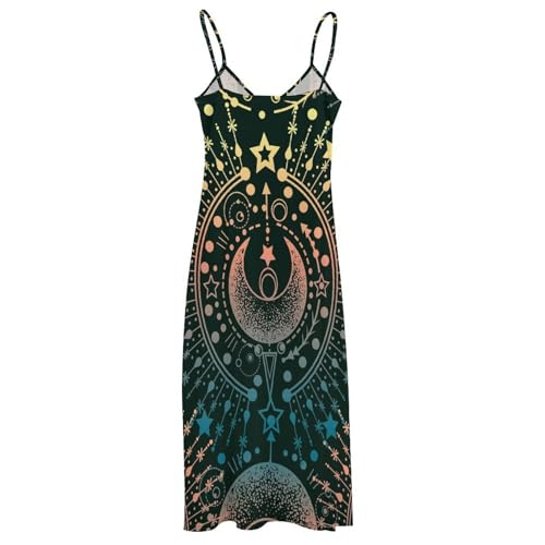 Robe maxi sans manches Étoiles Lunaires coupe fluide été