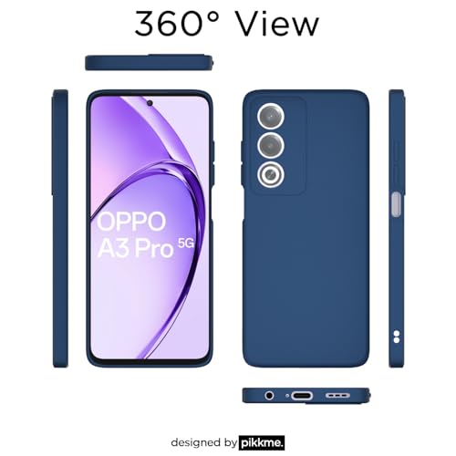 Image of Outlouders Back Cover for Oppo A3 Pro 5G | Camera Protection | Durable Soft Matte Silicone Bumper Case (Blue)