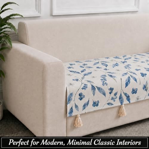 Image of STITCHNEST 'Eden Weaves Collection Series' 2 Seater Sofa Cover| Elegant Woven Fabric, Decorative Tassels, Washable & Durable for Modern Living