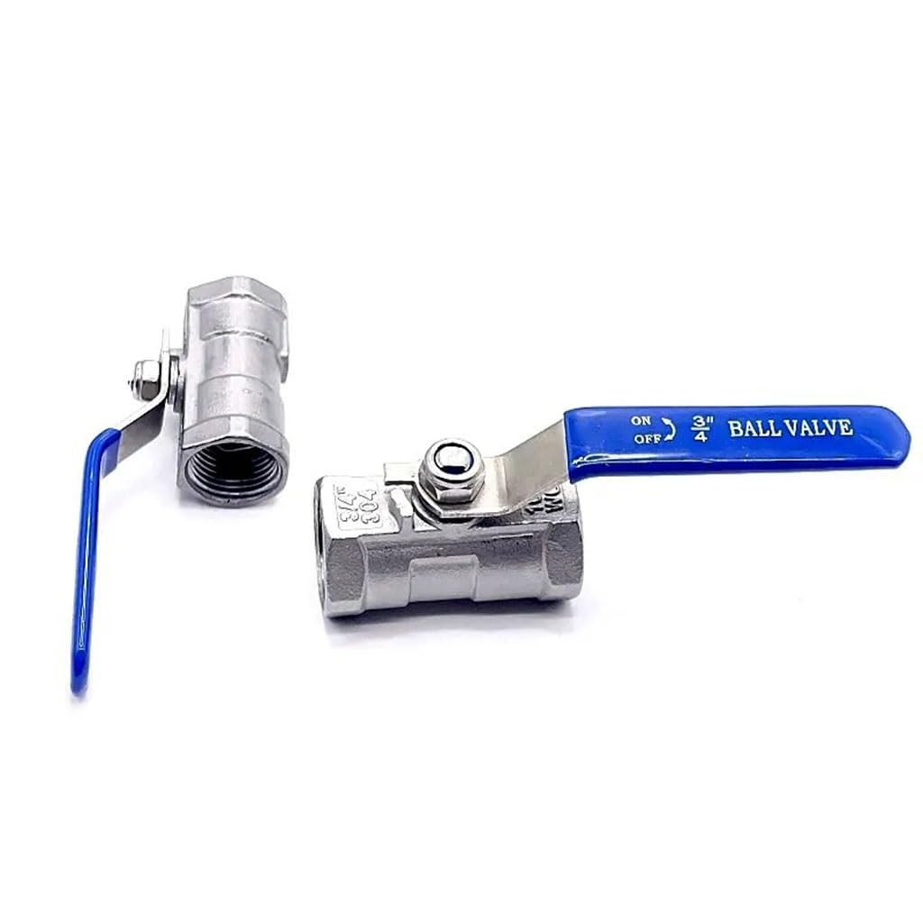 valvola a sfera, valvola a sfera in acciaio inox, 1 pz BSPT 1/4 "3/8" 1/2 "3/4" 1 "1-1/4" 1-1/2 "Femmina in Acciaio Inox SS304 Valvola a Sfera a Porta Completa con Maniglia in Vinile Filo Valvole(4 In