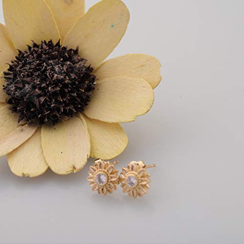 Lywjyb Birdgot Sunflower Earrings Women Fashion Elegant Rhinestone Golden Silver Earrings2