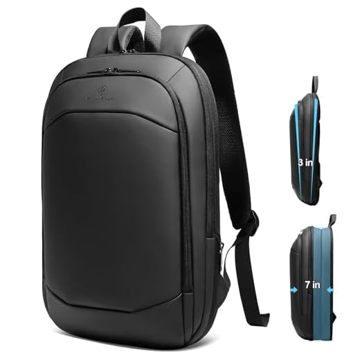 Mochila Hombre 15.6'' Mochila Ordenador Portatil Expandible Impermeable Casual Antirrobo Bolsa Compacta Ligera y Delgada Mochilas Escolares Juveniles para Trabajo Deporte Viaje Negocio Oficina-Negro