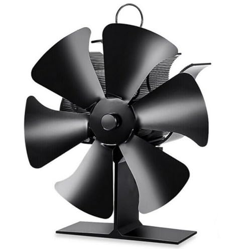 FACAIIO Ventilador de estufa de 6 aspas alimentado por calor para chimenea, ventilador silencioso termoeléctrico de madera, ventilador de horno de aluminio de bajo consumo, mejora la circulación del