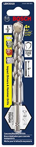 Bosch 1/2 In. X 6 In. Hex Shank Hammer Drill Masonry Bit Lbhx010 #TOP1
