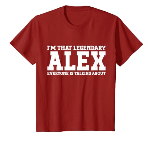 Alex Personal Name Funny Alex T-Shirt, Youth, Cranberry Red, Small
