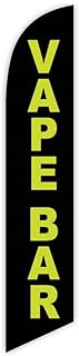 Vape bar (Black) Advertising Feather Flag 12ft - Replacement Flag Only (without Poleset)