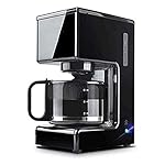 QJRGUY Machine, Filter Machine,0.75L Capacity Coffee Maker Producing Up To 7 Cups,Timer Function,Boil-Dry Protection,680W,Reusable,Washable
