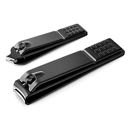 HEA-GHKPW Ensemble Coupe-Ongles, Professionnel en Acier Inoxydable Les Ongles et Les Bords incurvés, Coupe-Ongles antirouille Ongles épais - Cadeau Voyage Parfait Hommes, Femmes et Enfants Noir Cover