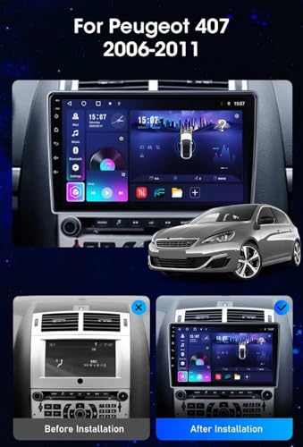 Carplay Inalámbrico Peugeot 407 para Viajar en Familia con Navegación Mapas y Música HD 2
