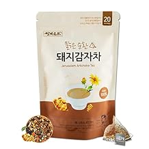 Ssanggye Jerusalem Artichoke Tea 2.2g x 20 Pyramid Tea Bags, Sweet & Savory Flavor Tasty Blending w/Tangerine Peel, Fermented Green Tea and more