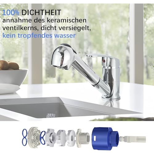 Robinet de cuisine extensible en acier inoxydable chromé haute pression - 6