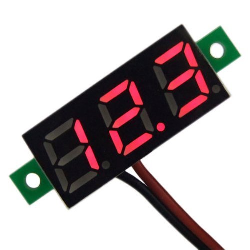 Mini medidor de voltaje digital, Droking DC 2.5 ~ 30V Volt Tester 0.28 '' Pantalla LED Pantalla Voltímetro Panel 2 alambres Coche motocicleta Batería Monitor Indicador