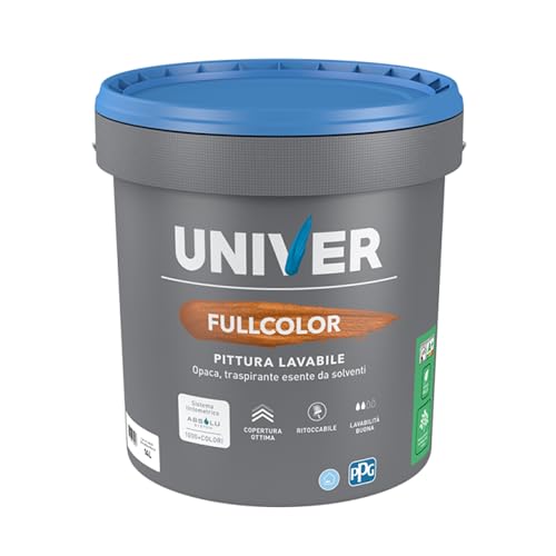 DETERMONDO Univer Pittura Bianca per Interni FullColor 1 Lt Classe A+ Vernice Bianca Muro Interno Lavabile Traspirante Monomano adatto per intonaci cartongesso premiscelati e gesso
