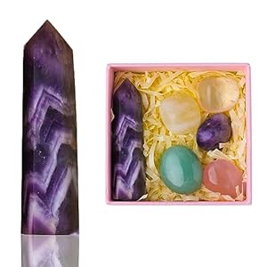 RJINGSHI Amethyst-Turm mit 5 Edelstein-Geschenken