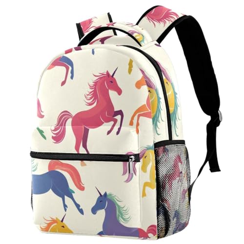 Sac à dos licorne pour école et voyage grand format multicolore pour fille et garçon