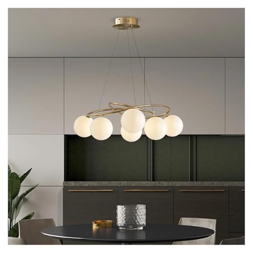 Lustre LED style crème français de luxe doré à 6 têtes pour salon