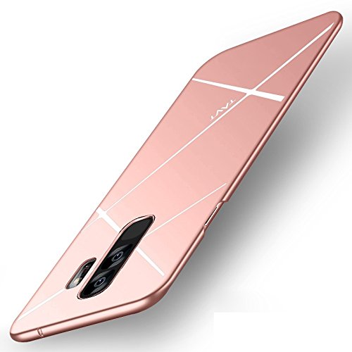 Bllosem Samsung Galaxy S9 Plus Funda Ultra Slim Hard Sedoso Scrub Shell Plena protección Trasera Piel Siento Funda para Samsung Galaxy S9 Plus Oro Rosa