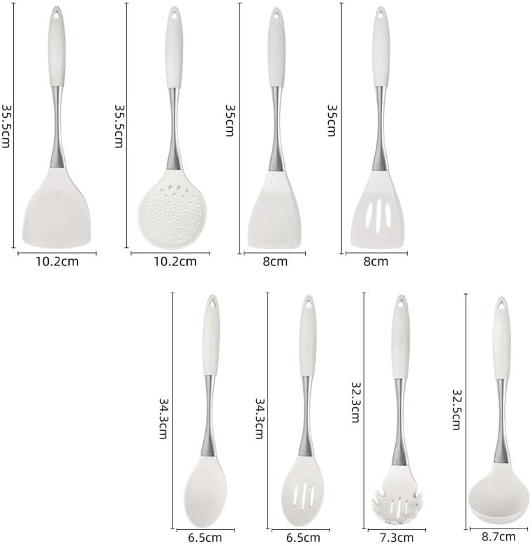 Silicone Kitchenware Set Cooking Spatula Spoons Non Stick Pan Special Stainless Steel Handle