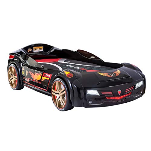 Cilek BiTurbo Remote Controlled, LED Headlights, Engine Sound, License Plate, Twin Size, Black