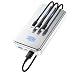 Power Bank, 30% Größere Kapazität 26800mAh Powerbank, mit 3-in-1 Kabel,Weiß