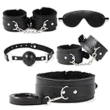 BDSM set, sexual restraint equipment and accessories, 5PCS set of couple sex toys, adult couple sex toy restraint set, sexual restraint, couple sex toy adjustable restraint mouth ball eye mask set.
