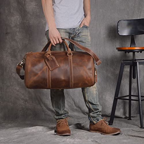 Handbags Mens Shoulder Bags Travel Bags for Mens, Genuine Leather Duffle Bags for Men, Briefcases (Color : Brown)3