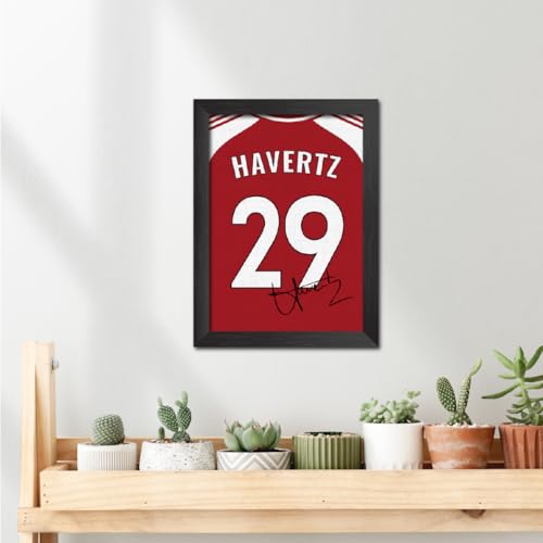 Image of TenorArts Kai Havertz Poster Frame Arsenal Jersey Laminated Photo Print with Signature Framed Painting with Matt Finish Black Texture (12 inches x 9inches)