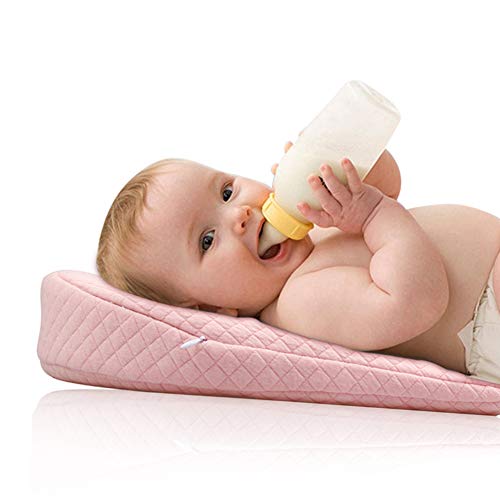 Hidetex Crib Wedge for Baby Nursing Memory Foam Baby Sleeping Wedge Pillow Infant
